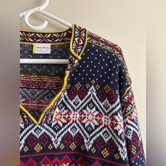 Hanna Andersson Fair Isle Navy Blue Sweater Size Small - Picture 2 of 7